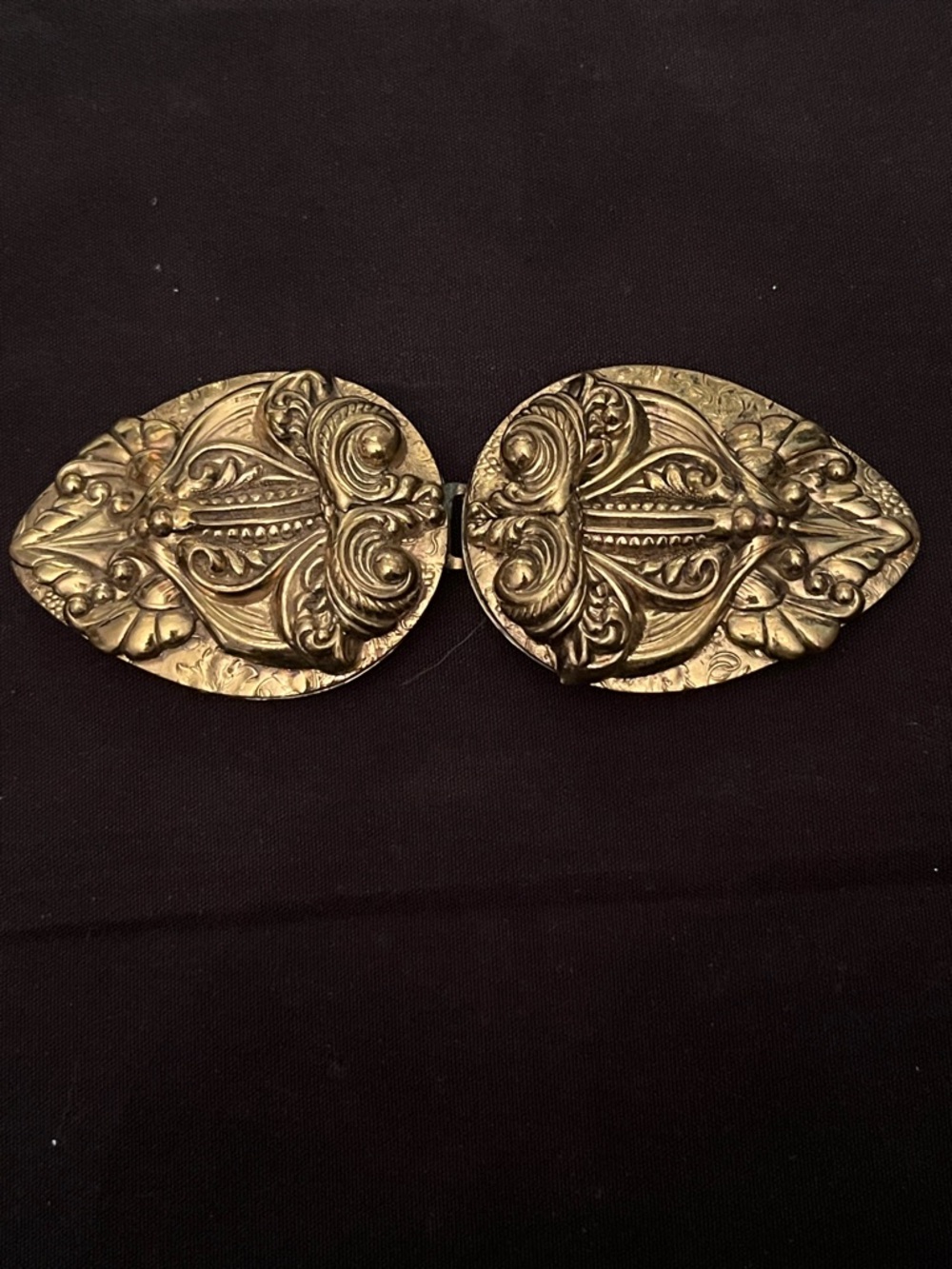 Antique Revival Clothing Buckle Brass Ornate
